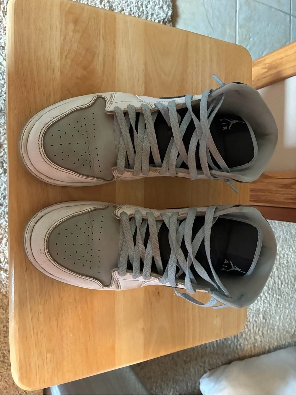 Nike Men’s High-Top Sneakers in White, Gray and Black